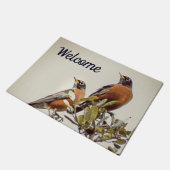 Kleine Größe "Pair of Robins" Doormat Fußmatte (Schrägansicht)