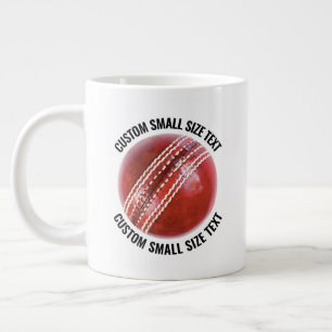 Kleine Größe Personalisierter Text Cricketball Maß Jumbo-Tasse