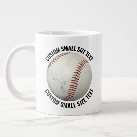 Kleine Größe Personalisierter Text Riesiger Baseba Jumbo-Tasse (Links)
