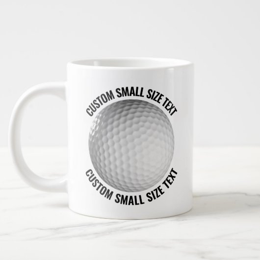 Kleine Größe Personalisierter Text Riesiger Golfbe Jumbo-Tasse (Links)