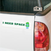 Kleine grüne Alien braucht Platz Autoaufkleber (Auf Lkw)