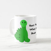Kleine grüne Dinosaurier Kaffeetasse (Vorderseite Links)