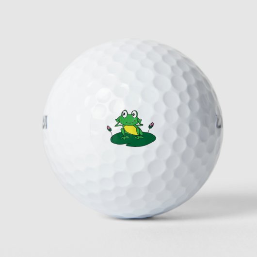 Kleine grüne Froschillustrierung Golfball (Vorderseite)