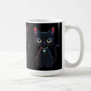 Kleine gruselige schwarze Katze Kaffeetasse