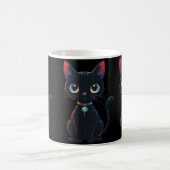Kleine gruselige schwarze Katze Kaffeetasse (Mittel)
