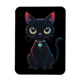 Kleine gruselige schwarze Katze Magnet