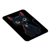 Kleine gruselige schwarze Katze Magnet (Rechte Seite)