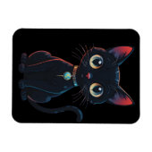 Kleine gruselige schwarze Katze Magnet (Horizontal)