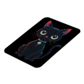 Kleine gruselige schwarze Katze Magnet (Linke Seite)