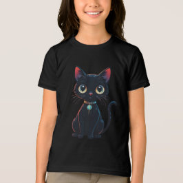 Kleine gruselige schwarze Katze Tri-Blend Shirt