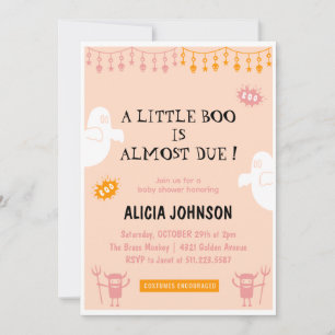 Kleine Halloween-Baby-Party Orange Einladung
