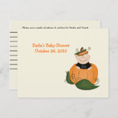 Kleine Halloween Pumpkin Baby Duschberatungskarten Hinweiskarte (Vorne/Hinten)