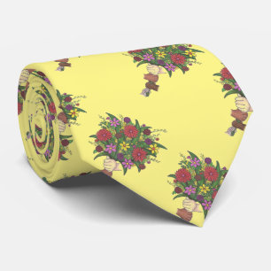 Kleine Hände Blume Floral Bouquet Lehrerin Krawatt Krawatte