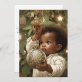 Kleine Hände erreichen - Black Baby Feiertagskarte (Vorne/Hinten)