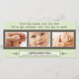 Kleine Hände, kleine der Geburts-Füße Ankündigung