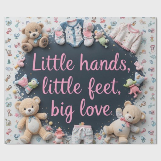 kleine Hände kleine Füße Geschenkpapier (Flach)