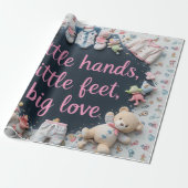 kleine Hände kleine Füße Geschenkpapier (Ungerollt)