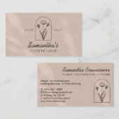 Kleine handgefertigte Botanic Line-Art Logo-Monogr Visitenkarte (Vorne/Hinten)