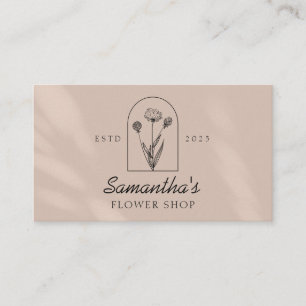 Kleine handgefertigte Botanic Line-Art Logo-Monogr Visitenkarte