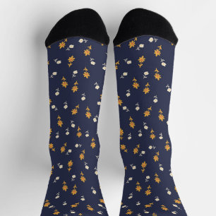 Kleine handgezeichnet Blume Socken