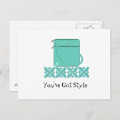 Kleine Handtasche mit Sprichwort Postkarte (Vorne/Hinten)