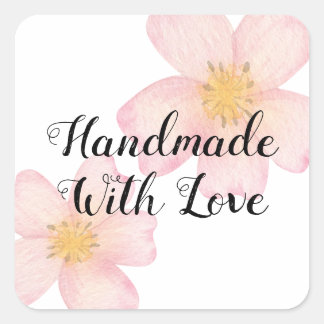 Kleine Handwerksfirma mit Liebe gemacht - Rosa Blu Quadratischer Aufkleber