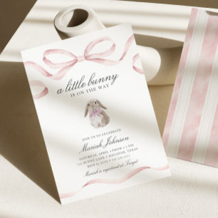 Kleine Häschen-Baby-Party   Mädchen Rosa Frühling  Einladung