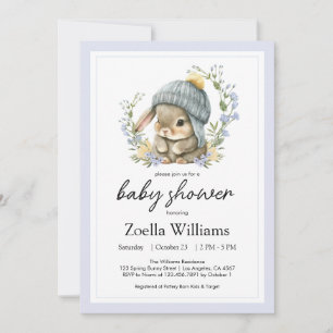 Kleine Hase Florale Babyparty-Einladung Einladung