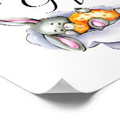 Kleine Hasen-Karten und Geschenkschild Poster (Ecke)