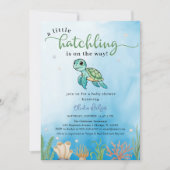 Kleine Hatchling Schildkröte unter der Sea Baby Du Einladung (Vorderseite)