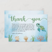 Kleine Hatchling Sea Turtle Baby Dusche Vielen Dan Dankeskarte (Vorne/Hinten)