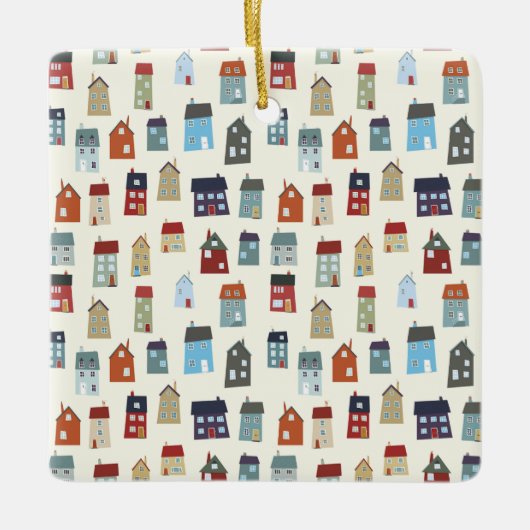 KLEINE HÄUSER KERAMIKORNAMENT (Vorderseite)