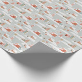 Kleine Häuser Snowy Village Niedlicher Weihnachtsu Geschenkpapier (Ecke)