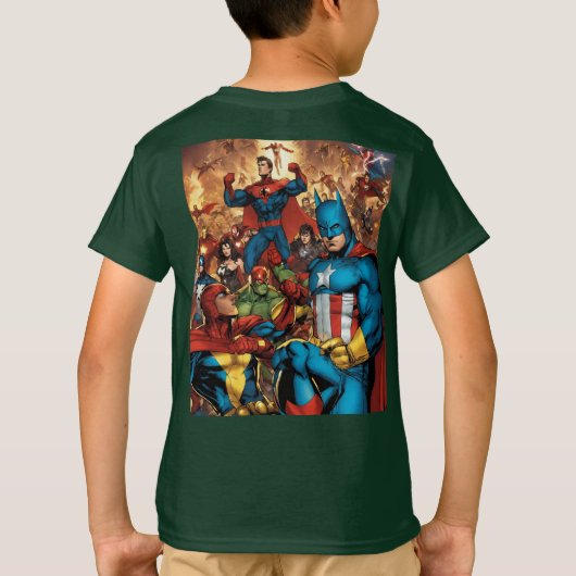 "Kleine Helden, große Abenteuer: Marvel Mayhem für T-Shirt (Rückseite)