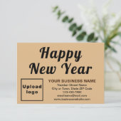 Kleine hellbraune Flachkarte für Unternehmen - Neu (Stehend Vorderseite)