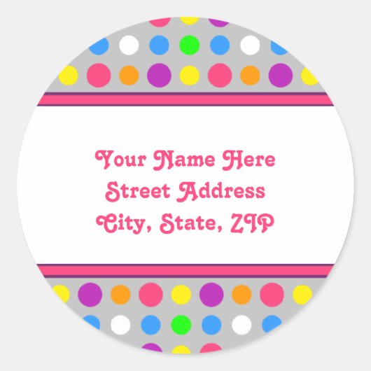 Kleine, helle Punkte - Adresslisten Runder Aufkleber (Vorderseite)