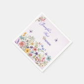 Kleine helle Wildblumen Wasserfarbe Geburtstag Serviette (Ecke)