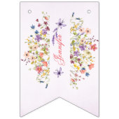 Kleine helle Wildblumen Wasserfarbe Geburtstag Wimpelkette (Erste Fahne)