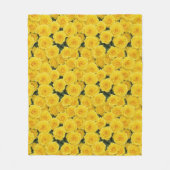 Kleine, hellgelbe Rosen Fleecedecke (Vorderseite)