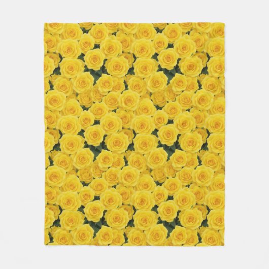Kleine, hellgelbe Rosen Fleecedecke (Vorderseite)