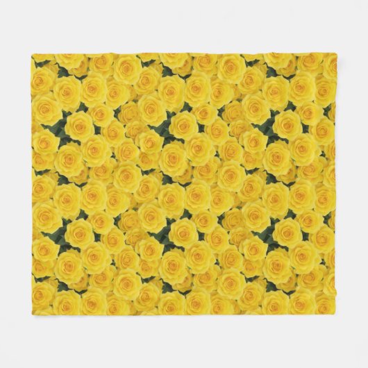 Kleine, hellgelbe Rosen Fleecedecke (Vorderseite (Horizontal))