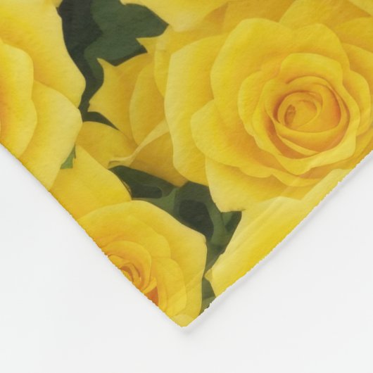 Kleine, hellgelbe Rosen Fleecedecke (Ecke)