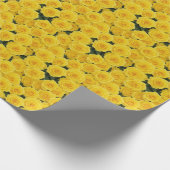 Kleine, hellgelbe Rosen Geschenkpapier (Ecke)