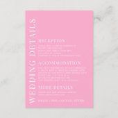 Kleine, hellrosa, blumengeschmückte Hochzeitskarte Begleitkarte (Vorderseite)