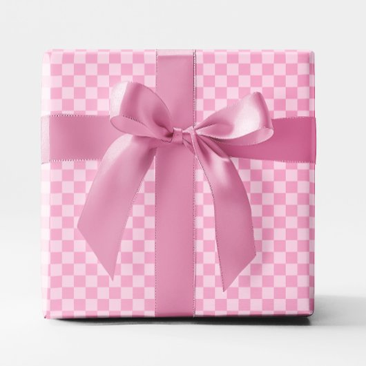 Kleine Hellrosa Karos Geschenkpapier