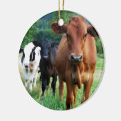 Kleine Herde von drei Kühen Keramik Ornament (Links)