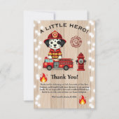 Kleine Hero-Feuerzeug-Welpendusche Dankeskarte (Vorderseite)