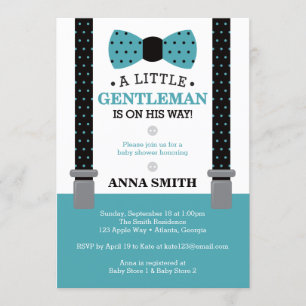 Kleine Herr-Baby-Dusche laden ein, aquamarin, Einladung