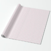 Kleine Herz-Rosa-Gingham-Teddybär-Baby-Party Geschenkpapier (Ungerollt)