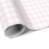 Kleine Herz-Rosa-Gingham-Teddybär-Baby-Party Geschenkpapier (Rolleneckpunkt)